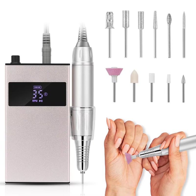 Портативний комплект свердла для нігтів з низьким рівнем шуму